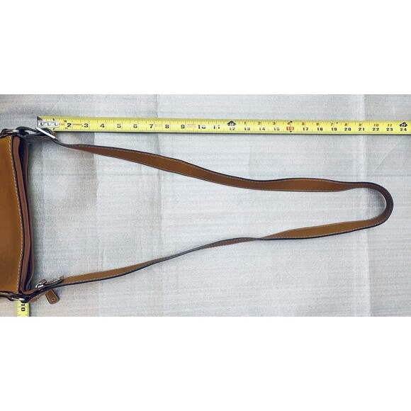 Fossil Y2K Pebbled Brown Leather Crossbody Messenger Bag Leather 10"x11" EUC - Picture 5 of 12